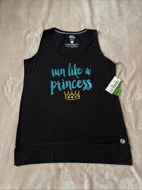 Raw Threads “Run Like a Princess' Black Tank Top